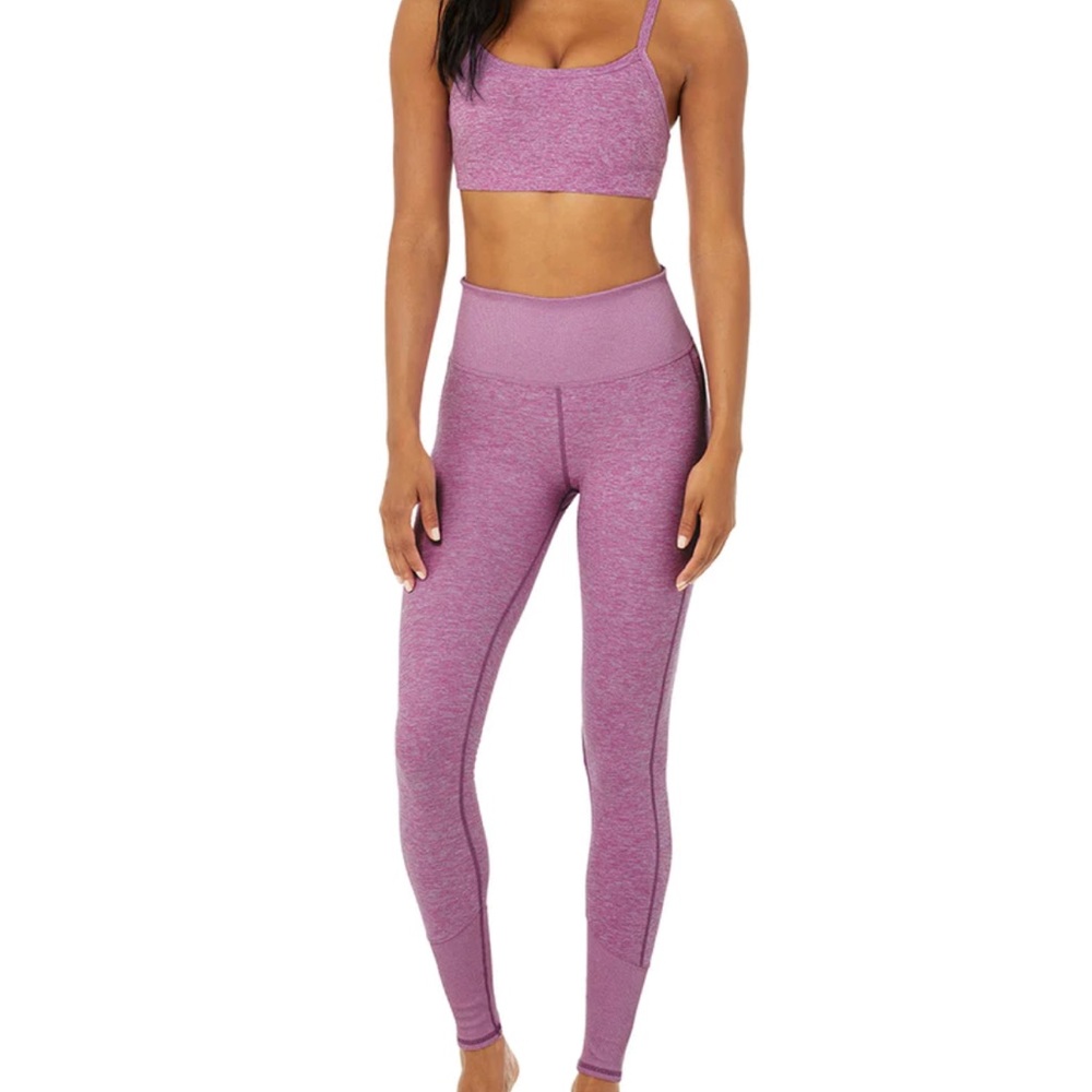 NWT Alo Yoga High-Waist Alosoft Lounge Legging in Electric Violet Heather XXS